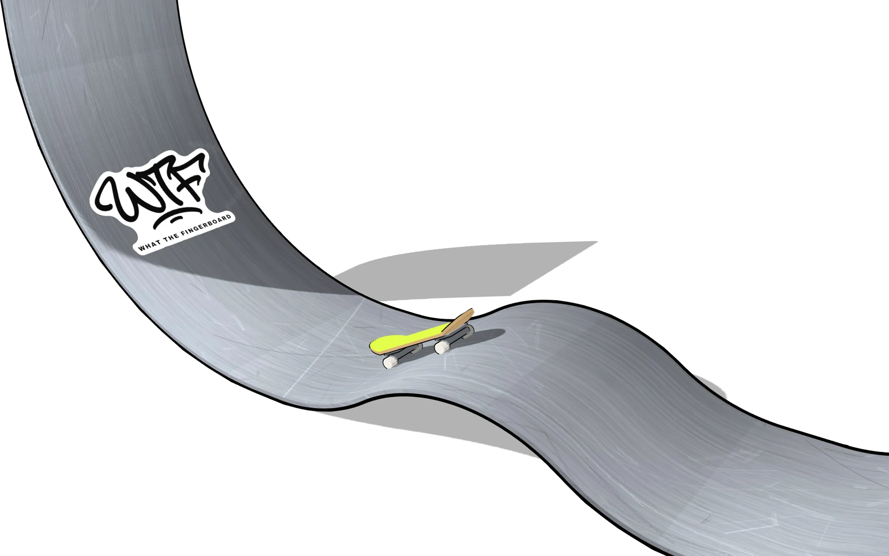 Illustration of a fingerboard on the long bump of the WTF track